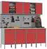 vidaXL Werkstattschrank-Set 10-tlg. mit Stecktafel, MDF und Metall, rot (3321485)