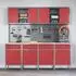 vidaXL Werkstattschrank-Set 10-tlg. mit Stecktafel, MDF und Metall, rot (3321485)
