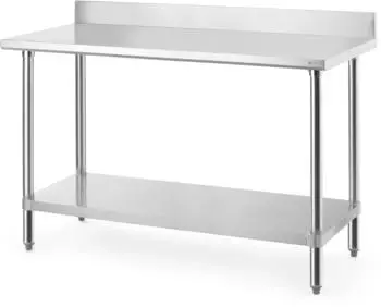 Hendi Budget Line Arbeitstisch mit Aufsatz, Edelstahl, 1400x600x950mm (817582)