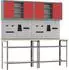 vidaXL Werkbank-Set 8-tlg., rot und grau, pulverbeschichteter Stahl (3321503)