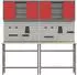 vidaXL Werkbank-Set 8-tlg., rot und grau, pulverbeschichteter Stahl (3321503)