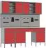 vidaXL Werkbank mit 10 Schubladen, Holz und Stahl, rot (3321473)