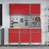 vidaXL Werkbank-Set mit Schubladen, 8-tlg., rot/grau, Holz und Stahl (3321441)