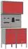 vidaXL Werkbank-Set mit Schubladen, 5-tlg., rot/grau, Holz und Stahl (3321425)