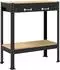 vidaXL Werkbank mit Regal schwarz 80x40x91cm Sperrholz und Metall (42020130)