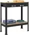 vidaXL Werkbank mit Regal schwarz 80x40x91cm Sperrholz und Metall (42020130)