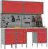 vidaXL Werkbank-Set mit Schubladen, 10-tlg., rot/grau, Holz und Stahl (3321477)
