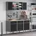 vidaXL Werkbank mit Schubladen 7-tlg., schwarz/grau, Holz und Stahl (3321442)