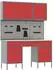 vidaXL Werkbank mit Schubladen, 10-tlg., rot (3321453)