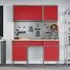 vidaXL Werkbank mit Schubladen, 10-tlg., rot (3321453)