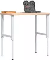 vidaXL Werkbank 100x60x(73-99,5) cm Massivholz Eiche Rechteckig