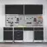 vidaXL Werkbank mit Schrank 10-tlg., schwarz/grau, Holz und Stahl (3321476)