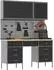 vidaXL Werkbank-Set 8-tlg. mit Stecktafel, schwarz/grau (3321458)