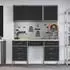 vidaXL Werkbank-Set 8-tlg. mit Stecktafel, schwarz/grau (3321458)