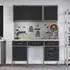 vidaXL Werkstattschrank-Set mit Werkbank und Stecktafel, 8-tlg., schwarz (3321464)