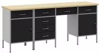 vidaXL 4-tlg. Werkstatteinrichtung-Set Schwarz Holzwerkstoff und Stahl