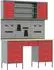 vidaXL Werkstattschrank-Set 7-tlg. mit Stecktafel, rot/grau (3321461)