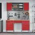 vidaXL Werkstattschrank-Set 7-tlg. mit Stecktafel, rot/grau (3321461)