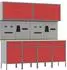 vidaXL Werkstattschrank-Set 10-tlg. mit Stecktafel, rot/grau (3321483)