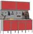 vidaXL Werkstattschrank-Set 10-tlg. mit Stecktafel, rot/grau (3321483)