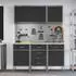 vidaXL Werkbank-Set 8-tlg. mit Stecktafel, schwarz/grau (3321440)