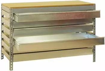Simonrack Simonwork BT5 Box6 900 Werkbank 6 Schubladen 600kg grau/Holz (842x910x610mm)