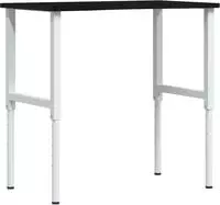 vidaXL Werkbank Dunkelbraun 100x60x(71,5-98) cm Massivholz Eiche