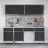 vidaXL Werkbank mit Stauraum, 10-tlg., schwarz/grau, Holz und Stahl (3321470)