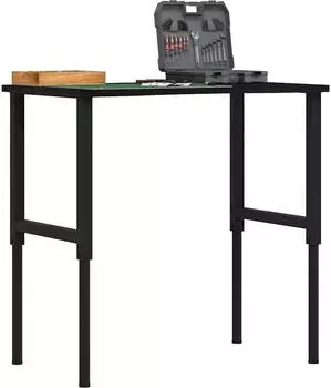 vidaXL Werkbank dunkelbraun 100x60x(71,5-98) cm Massivholz Eiche