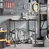 vidaXL Werkbank dunkelbraun 100x60x(71,5-98) cm Massivholz Eiche