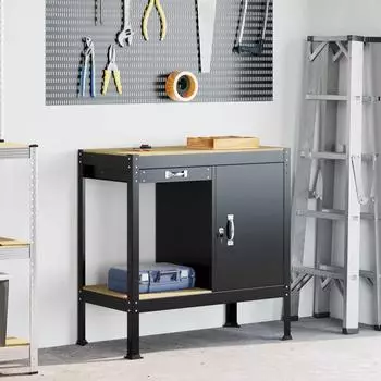 vidaXL Werkbank mit Schubladen, schwarz, 90x49x91cm (42020134)