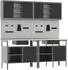 vidaXL Werkbank-Set 8-tlg., pulverbeschichteter Stahl, rot/grau (3321496)