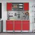 vidaXL Werkbank mit 7 Schubladen, Holz und Stahl, rot (3321431)
