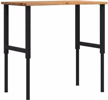 vidaXL Werkbank Luciana hellbraun 100x60x(71,5-98) cm Massivholz Eiche