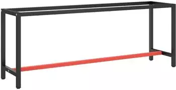 vidaXL Werkbankgestell 210x50x79cm Metall mattschwarz/mattrot (151454)