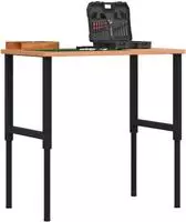 vidaXL Werkbank 100x60x(71,5-98) cm Massivholz Buche Rechteckig