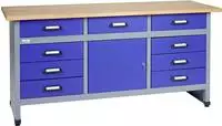 K&uuml;pper 12877, K&uuml;pper 12877 Werkbank 9 Schubladen, 1 T&uuml;r Ultramarinblau,