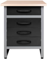 ONDIS24 Werkbank "Bernd" Set, h&ouml;henverstellbar, 4 Schubladen, ca. 60x60x85 cm
