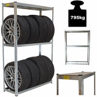 Reifenregal F&uuml;r 8 R&auml;der 180x120x40 Cm 795 Kg Reifenst&auml;nder Steckregal