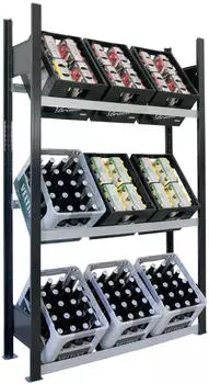 Schulte Getränkekistenregal für 3 Kisten 46 x 180 x 336cm (B/H/T) aus Metall (37000-S)