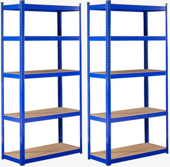 Arebos 3er Set Schwerlastregal Eckregal Lagerregal Steckregal Kellerregal Regal Blau