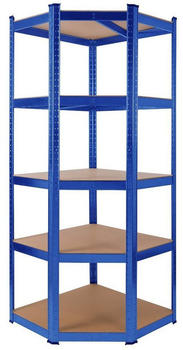 Arebos Eckregal 70x70x180 cm Eckregal 875kg in 3 Farben Stück blau