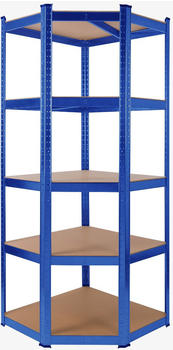 Arebos Eckregal Schwerlastregal Kellerregal Steckregal Kegelregal 180x70x70 cm 875 kg Blau