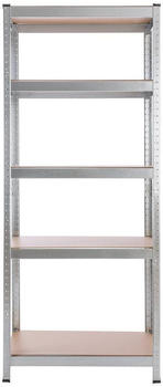 Arebos Schwerlastregal 180 x 75 x 30 cm 350 kg Steckregal Kellerregal verzinkt Stück Höhe 180 cm Traglast 350 kg,Stecksystem