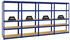 Proregal Mega Deal 4x Schwerlastregal Slim Elephant S HxBxT 180 x 90 x 45 cm 5 Ebenen Fachlast 350 kg Blau