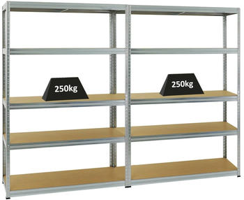 Proregal Mega Deal 2x Schwerlastregal Big Elephant S HxBxT 180 x 120 x 45 cm Fachlast 250 kg Verzinkt