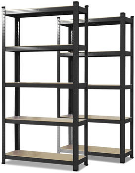 Karat Schwerlastregal Odin 2er Set Traglast bis 875 kg Schwarz 150 x 75 x 30 cm