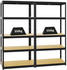 Proregal Mega Deal 2x Schwerlastregal Slim Elephant S HxBxT 180 x 90 x 45 cm 5 Ebenen Fachlast 350 kg Schwarz