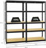 Proregal Mega Deal 2x Schwerlastregal Slim Elephant S HxBxT 180 x 90 x 45 cm 5 Ebenen Fachlast 350 kg Schwarz