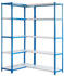 Proregal Eckregal Metal Shark HxBxT 180 x 90 x 30 cm Fachlast 80 kg Blau